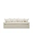 Beige Kave Home Zenira 3-seter sofa i bomull og lin med løst trekk og mange puter